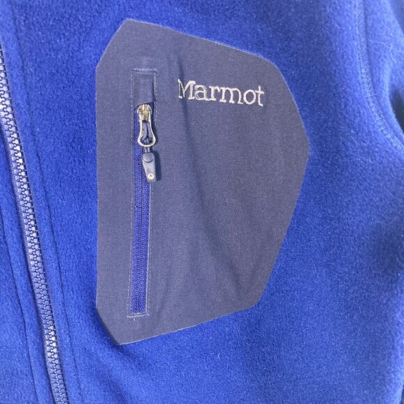 Mens Marmot Polartec Full Zip Fleece Jacket Blue S Polyester - Picture 6 of 11